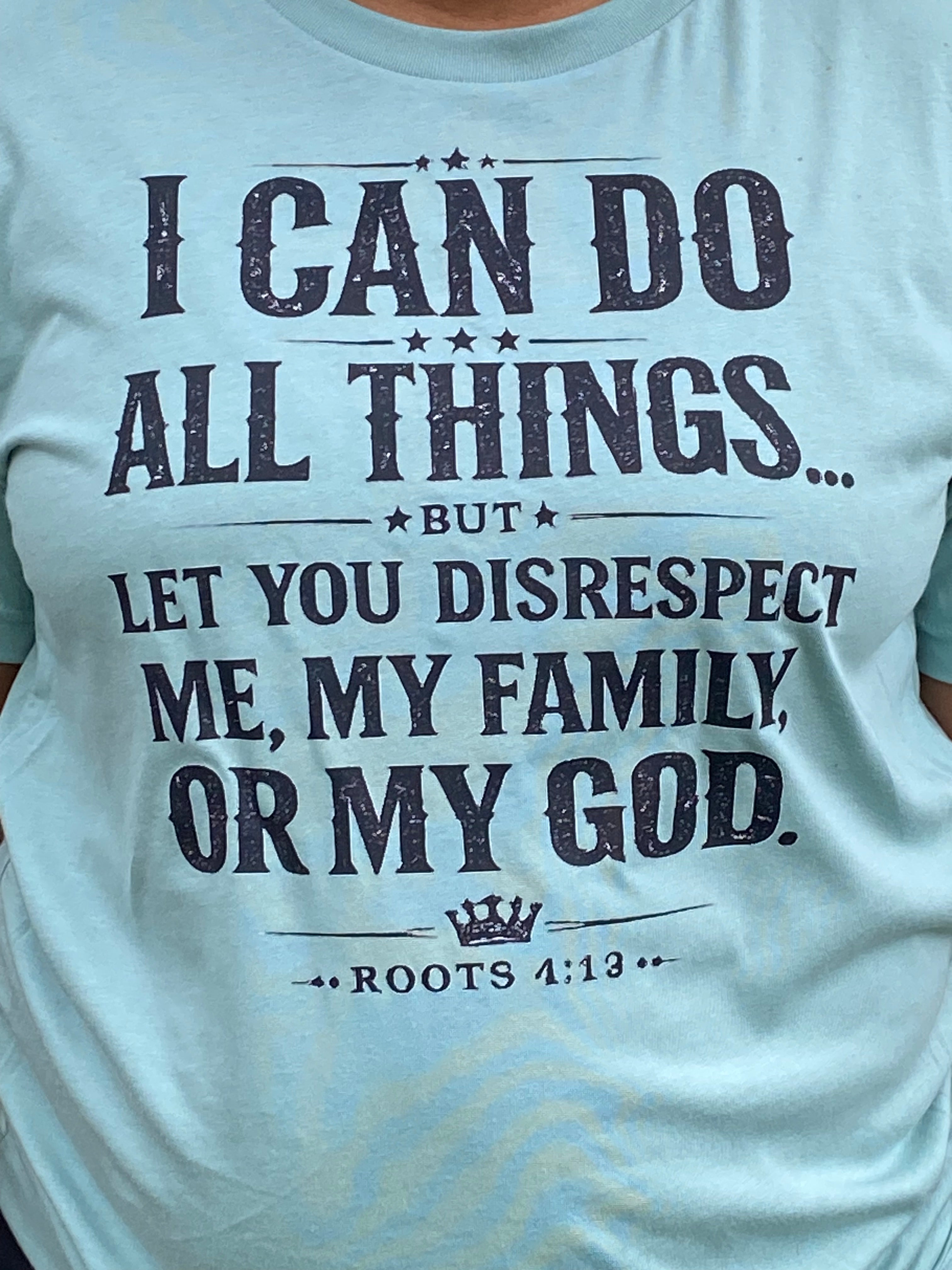I Can Do All Things Tee – Black Distressed