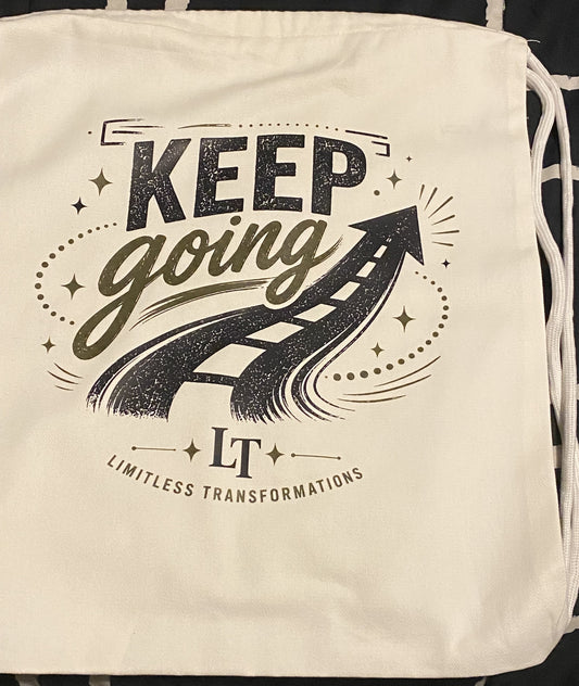 Keep Going Drawstring Bag